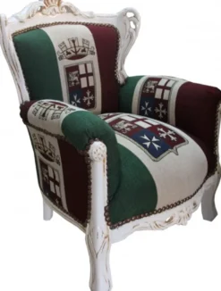 Casa Padrino Barock Kinder Sessel Italien Design Creme - Handgefertigter Thron aus Massivholz, Höhe 84 cm