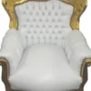Casa Padrino Barock Kinder Sessel Weiß / Gold - Barock Kinder Möbel