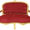 Casa Padrino Barock Kinder Sitzbank - Edle Bank im Antik Stil, Bordeaux Rot / Gold, 90 x 38 x 67 cm