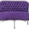 Casa Padrino Barock Kinder Sitzbank Antik Stil Lila / Silber 90 x 38 x H. 67 cm