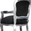 Casa Padrino Barock Kinderstuhl im Antik Stil Schwarz / Silber mit Glitzersteinen, 71 x 51 cm