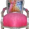 Casa Padrino Barock Kinder Stuhl Prinzessin im Antik Stil - Rosa / Silber - 71 x 51 x 34 cm
