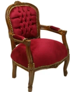 Casa Padrino Barock Kinder Stuhl im Antik Stil, Bordeaux Rot / Braun, 71 x 51 x 34 cm