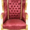 Casa Padrino Barock Kinder Thron Sessel Bordeaux Muster / Gold - Ballon Sessel, 55 x 50 x 110 cm