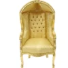 Casa Padrino Barock Kinder Thron Sessel Gold Muster /Gold - Ballon Sessel Barock Möbel