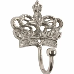 Casa Padrino Barock Kleiderhaken Krone Silber H. 8 cm - Barock Garderoben Accessoires