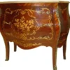 Casa Padrino Barock Kommode aus massivem Buchenholz Mahagoni Braun mit goldenen Metallapplikationen 87 cm - Hotel Collection