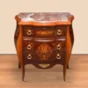 Casa Padrino Barock Kommode Braun / Gold 85 x 45 x H. 85 cm - Handgefertigte Massivholz Kommode mit 3 Schubladen und Marmorplatte - Barock Möbel