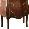 Casa Padrino Barock Kommode Braun mit Marmorplatte, 2 Schubladen, Antik Look, B 75 x T 36 x H 83 cm