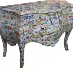 Casa Padrino Barock Kommode Comic Design 130 cm, Mod3 - Handgefertigte Luxus Kommode aus Massivholz