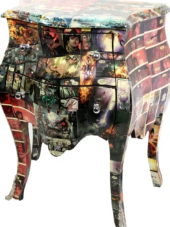 Casa Padrino Barock Kommode Comic Design 63 cm x H 75 cm Mod2 - Handgefertigtes Unikat - Limited Edition