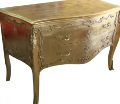 Casa Padrino Barock Kommode Gold 130 cm - Handgefertigt aus massivem Holz - Luxus Kommode im Antik Stil