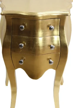 Casa Padrino Barock Kommode Gold 50 x 35 x 70 cm - Nachttisch im Antik Stil mit 3 Schubladen