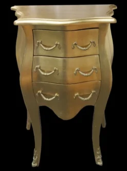Casa Padrino Barock Kommode Gold 50 x 35 x 70 cm - Luxus Nachttisch mit 3 Schubladen