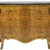 Casa Padrino Barock Kommode im Ludwig XIV Empire Stil, Ahornfarben mit grüner Marmorplatte, 120 x 50 x 90 cm