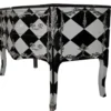 Casa Padrino Barock Kommode im Karo Design mit Silber Applikationen 130 x 84 x 63 cm - Luxuriöse Anrichte im Antik Look