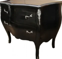 Casa Padrino Barock Kommode im Antik Stil in Schwarz, 103 x 52 x 89 cm