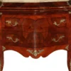 Casa Padrino Barock Kommode im Empire Stil Braun mit cremefarbener Marmorplatte 128 x 60 x 91 cm