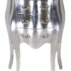 Casa Padrino Barock Kommode im Antik Stil, Silber, H 70 cm, B 50 cm - Nachttisch mit 3 Schubladen