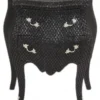 Casa Padrino Barock Kommode im Glitzerlook Schwarz, H 71 cm, B 60 cm, T 38 cm - Stilvoller Nachttisch
