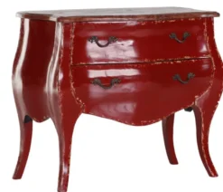 Casa Padrino Barock Kommode im Antik-Look Rot und Holzfarben 91 x 45 x 76 cm