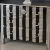 Casa Padrino Barock Kommode im Antik Stil - Silber und Schwarz gestreift - 94 x 52 x 76 cm