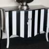 Casa Padrino Barock Kommode im Antik Stil, schwarz-weiß gestreift, Massivholz, 120 x 60 x 87 cm