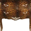 Casa Padrino Barock Kommode Leopard mit silbernen Metall Applikationen, 100 x 52 x 85 cm