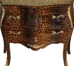 Casa Padrino Barock Kommode Leopard 106 x 55 x 85 cm - Luxuriöses Schlafzimmer Möbel im Barockstil