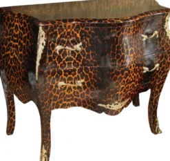 Casa Padrino Barock Kommode Leopard 106 x 55 x 85 cm - Luxuriöses Schlafzimmer Möbel im Barockstil