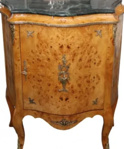 Casa Padrino Barock Kommode Mahagoni Hellbraun mit Marmorplatte - 88 x 40 x 87 cm