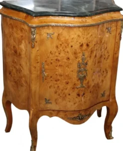 Casa Padrino Barock Kommode Mahagoni Hellbraun mit Marmorplatte - 88 x 40 x 87 cm