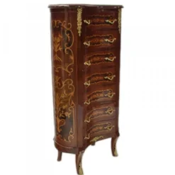 Casa Padrino Barock Kommode mit 7 Schubladen in Mahagonibraun, 50 x 35 x 115 cm