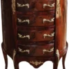 Casa Padrino Barock Kommode Mahagoni Braun Intarsien mit Marmorplatte B 68 cm, H 89 cm - Barock Kommode - Limited Edition