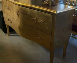 Casa Padrino Barock Kommode mit 2 Schubladen Gold - Handgefertigte Massivholz Kommode im Barockstil - Schlafzimmer Möbel im Barockstil - Barock Möbel