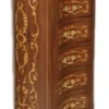 Casa Padrino Barock Kommode Mahagoni Intarsien / Gold mit 7 Schubladen Oval - Antik Stil