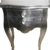 Casa Padrino Barock Kommode Silber 72 x 50 x 30 cm - Nachtschränkchen im Antik Stil