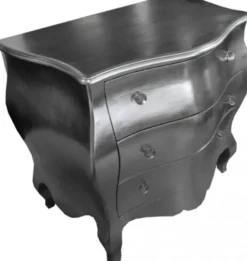 Casa Padrino Barock Kommode Silber 105 x 64 x 92.5 cm - Handgefertigtes Unikat