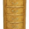 Casa Padrino Barock Kommode Vogelaugen Ahorn / Gold mit 7 Schubladen Rund - Antik Stil - 120 x 45 x 45 cm