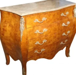 Casa Padrino Barock Kommode Vogelaugenahorn / Creme 110 cm - Barock Möbel