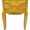 Casa Padrino Barock Kommode Vogelaugen Ahorn / Gold mit 2 Schubladen - Nachtschrank im Antik Stil - 50 x 30 x 80 cm