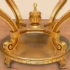 Casa Padrino Barock Konferenztisch Gold - Runder Massivholz Büro Tisch mit Glasplatte - Barock Büro Möbel - Edel & Prunkvoll