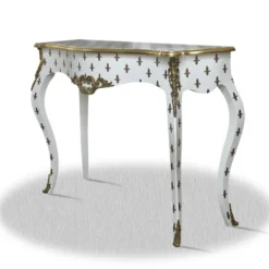 Casa Padrino Barock Konsole im Antik Stil in Weiß und Gold 100 x 40 x H. 85 cm - Luxuriöser Konsolentisch