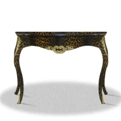 Casa Padrino Barock Konsole Leopard Gold 100 x 40 x H. 85 cm - Luxus Möbel