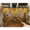 Casa Padrino Barock Konsole mit Marmorplatte Gold / Schwarz 150 cm - 1B Ware