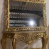Casa Padrino Barock Konsole mit Marmorplatte und Spiegel Gold / Creme Grau - Prunkvolle Spiegelkonsole im Barockstil - Garderoben Möbel Barockstil - Barock Möbel - Edel & Prunkvoll