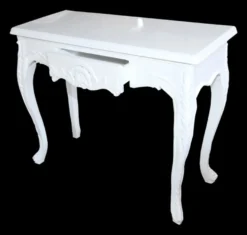 Casa Padrino Barock Konsolentisch Weiss mit Schubladen - Damen Schminktisch im Antik Stil - 101 x 44 x 84 cm