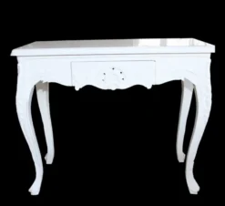 Casa Padrino Barock Konsolentisch Weiss mit Schubladen - Damen Schminktisch im Antik Stil - 101 x 44 x 84 cm