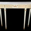 Casa Padrino Barock Konsolentisch Antik Stil Creme/Gold/Weiss 112 x 27 x 90 cm - Luxuriöse Konsole aus Mahagoni Holz