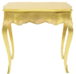 Casa Padrino Barock Konsolentisch in Gold mit Schublade 80 x 40 x 75 cm im antiken Stil
